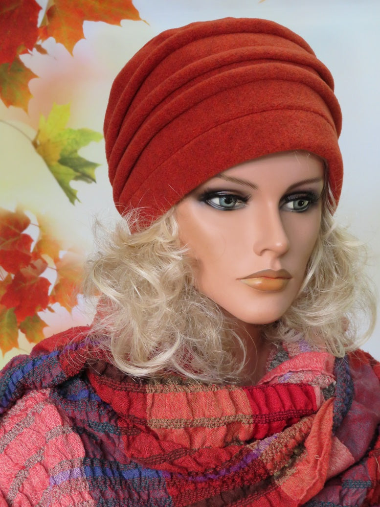 Damanmütze Rostrot,.