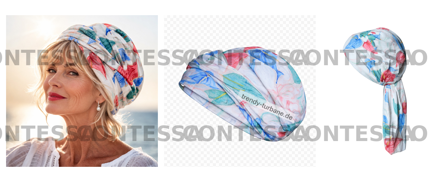 Sommer Chemomütze Turbanmütze aus Leinen luftiges Tragegefühl