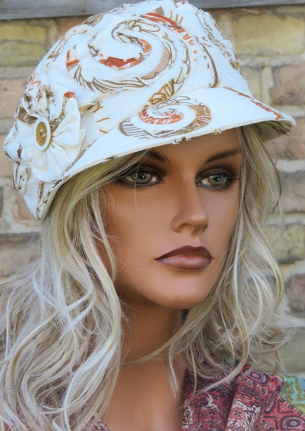 Damen Schirmmütze Leinen Sommer