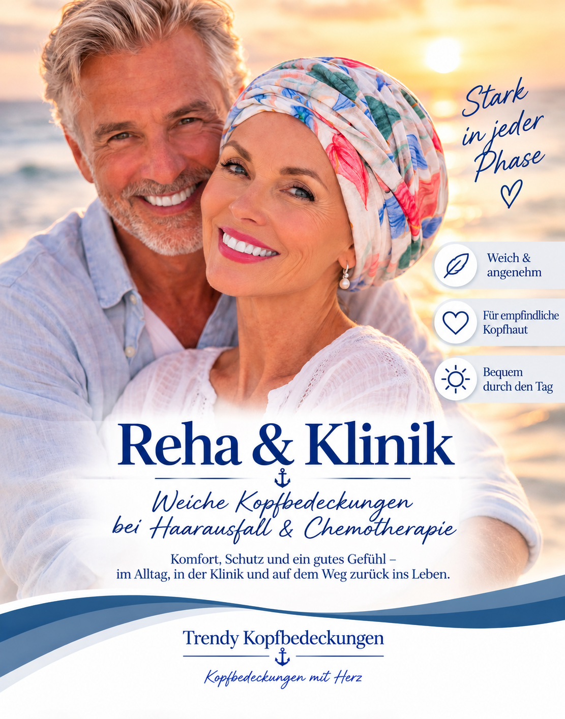 „Damen Reha- und Klinikmütze bei Haarausfall, Chemo-Mütze aus weichem Material, ideal nach Chemotherapie, angenehm und rutschfest.“