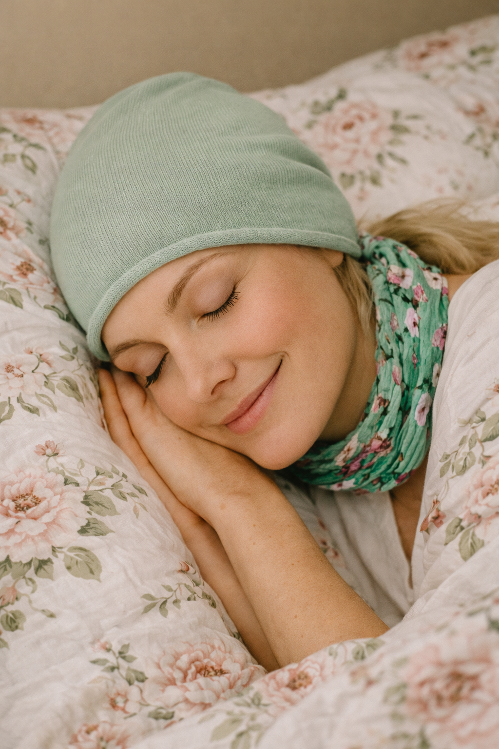 Weiche Schlafmütze für empfindliche Kopfhaut bei Chemotherapie und Alopezia
