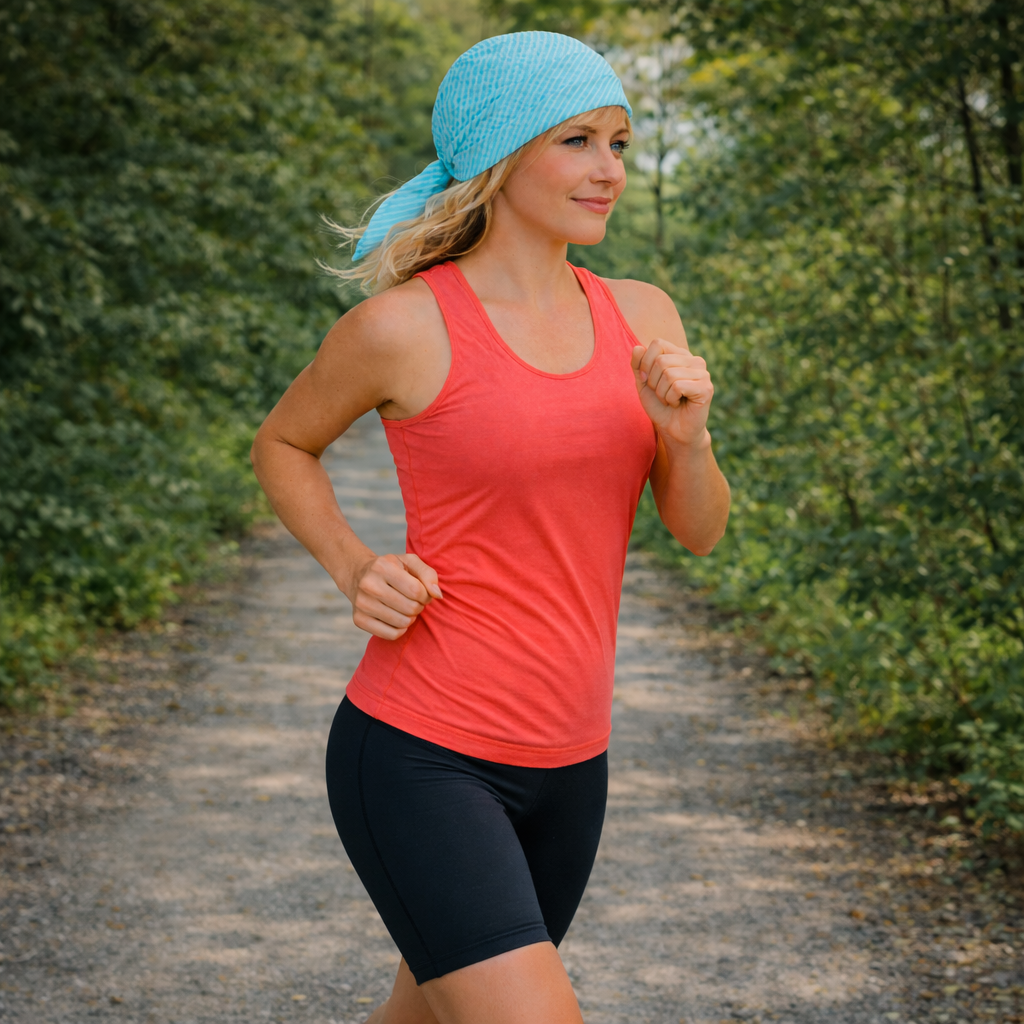 Bandanatuch für Damen ohne Binden, Frau liegt entspannt am Strand und liest ein Buch mit Sonnenbrille