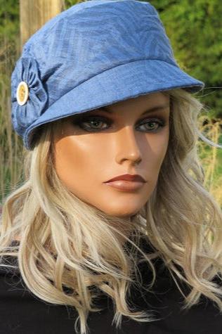 Leichte Schirmmütze Damen blau