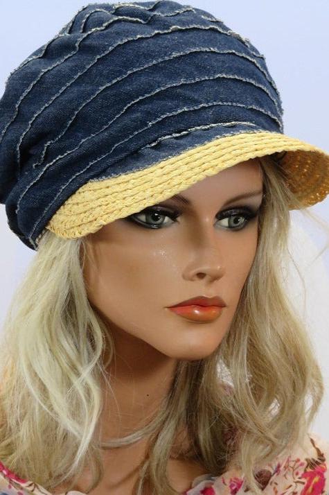 Ballonmütze Damen Sommer Jeans
